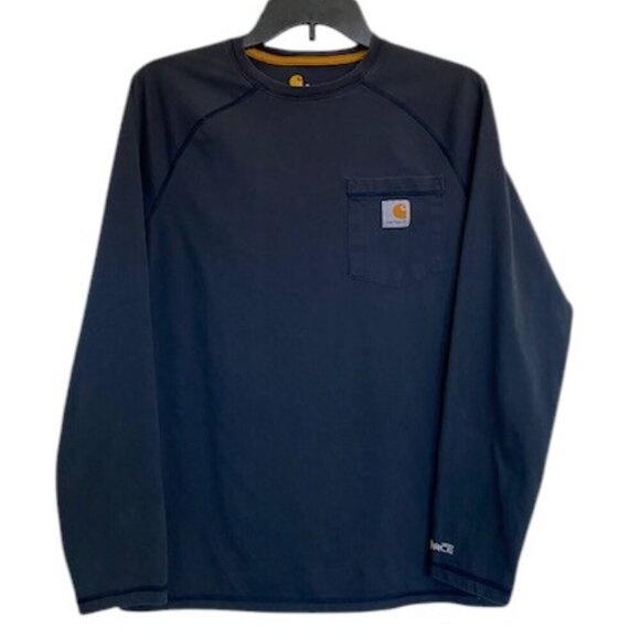 CARHARTT Force Long Sleeve Navy Blue Long Sleeve T Shirt Small - Picture 1 of 10